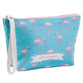 Fashion Full Colored Digital Printing Pouch Flamingo Pink Color Cosmetic Makeup Bag